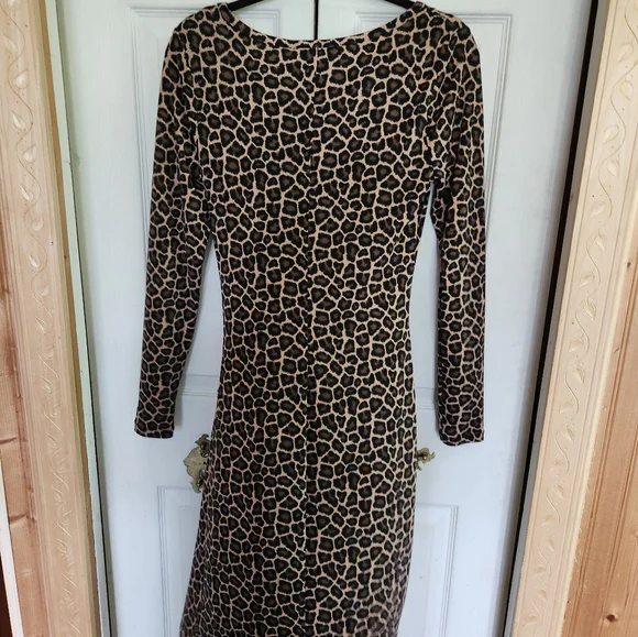 Michael Kors Leopard Print Long Sleeve Dress - Picture 8 of 10